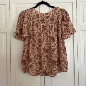 Nanette Lepore NWT orange floral ruffle sleeve blouse small thumbnail 7