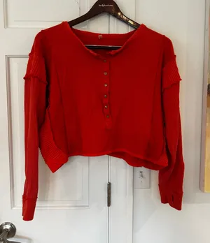 EUC Free People Movement Cropped Top Small Orange Red thumbnail 1