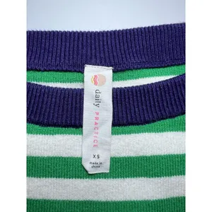 Daily Practice Striped Cropped Knit Sweater Crew Neck Long Sleeve Ribbed XS thumbnail 4