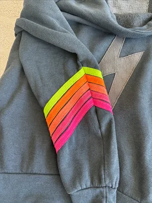 Aviator nation charcoal and neon bolt crewneck medium thumbnail 3