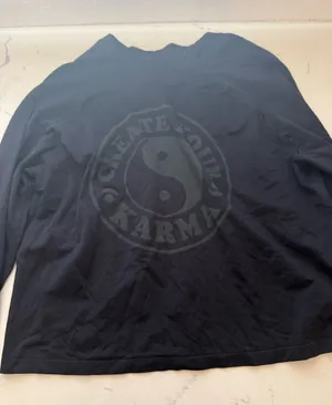 Spiritual Gangster Black Long-Sleeve 'Create Your Karma' Graphic Tee thumbnail 1