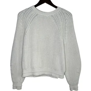 J.Crew Chunky Ribbed Crewneck Long Sleeve Pullover Sweater Stretch M Cream thumbnail 11