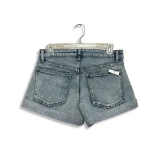 WeWoreWhat Jean Shorts Whiskered Cuffed Hem Jorts Distressed Blue 24 NWOT thumbnail 4