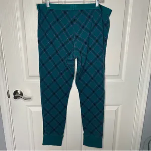 Victoria’s Secret Sz XL Long Pajama Set Teal Purple Black Argyle Plaid thumbnail 15