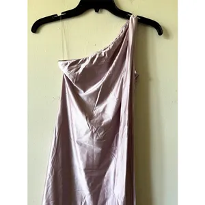 Oh Polly Sheril Asymmetric Scarf-Detail Maxi Dress in Soft Pink Size 4 New thumbnail 9