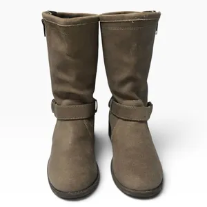 UGG Silva Suede Boots Moto Biker Zip Harness Tan Brown Taupe Women’s Size 6 thumbnail 2