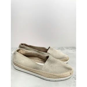 Donald Pliner Size 6.5 Tan Suede Espadrille Flats Casual Slip On‎ Shoes thumbnail 2