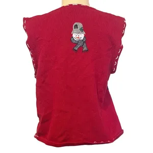Bobbie Brooks Red Snowman Ugly Christmas Sweater Vest Women’s M Holiday Festive thumbnail 2
