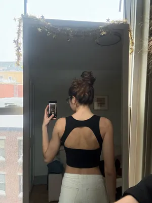 ZARA Backless sweetheart black top thumbnail 2