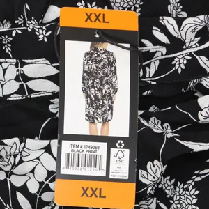 NWT Well Worn Women's Collared Midi Dress with Pockets 1749069 S Black Print thumbnail 10