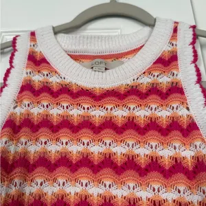 LOFT colorful knit scalloped tank sweater thumbnail 7