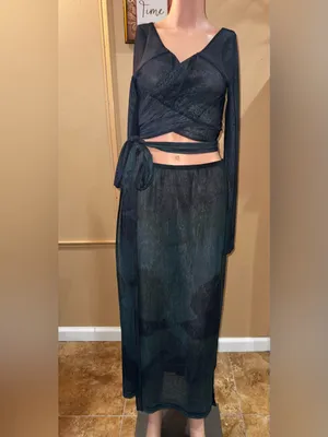 Free People Valentine Reversible Mesh Midi Skirt Set L thumbnail 2