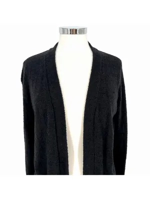 Barefoot Dreams Cozychic Lite Knit Open Front Cardigan Charcoal Black Size Small thumbnail 2