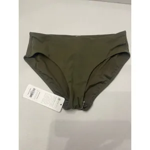 CRZ YOGA Mid Waisted Bikini Bottoms Dark Olive Size S (4-6) New With Tags thumbnail 3