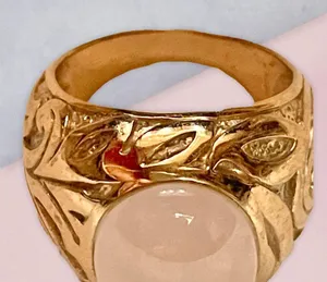 Rose Quartz Gold Ring thumbnail 5
