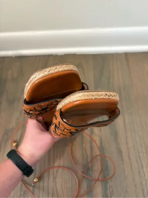 Tory Burch Basketweave Espadrille Wrap Sandal Size 7 thumbnail 10