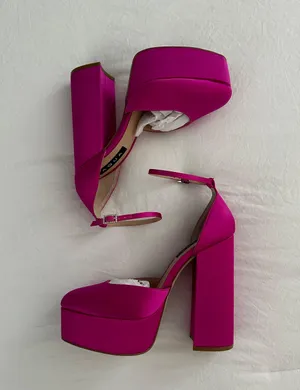 AQUA Hot Pink Platform Heels - thumbnail 1