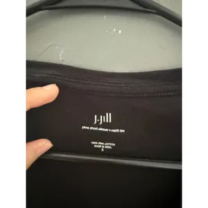 J. Jill Black Pima‎ Cotton V-Neck Short Sleeve Tee Shirt Cuffed Side Slit Small thumbnail 5