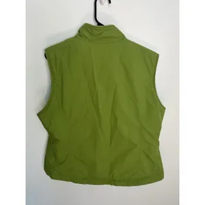 LL Bean Fleece Insulated Vest Women's Large Green Full‎ Zip Zip Pockets thumbnail 3
