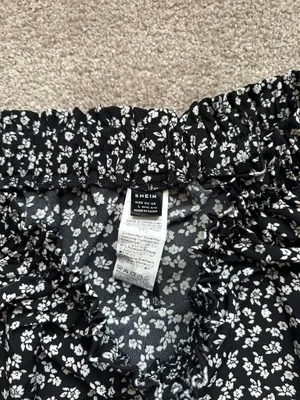 black and white floral slit skirt thumbnail 5