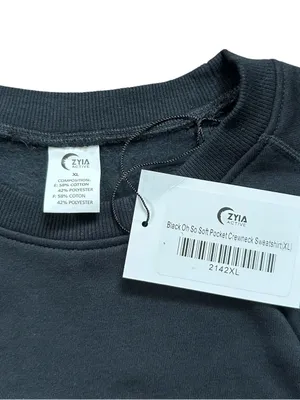 Zyia Active Oh So Soft Pocket Crewneck Sweatshirt Black Size XL thumbnail 5