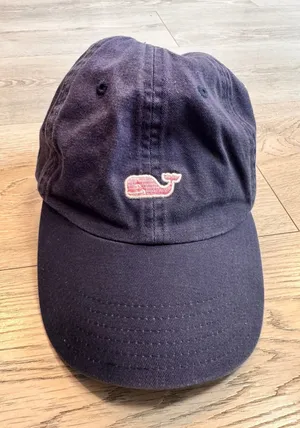 Vineyard Vines Women's Baseball Cap Hat Pink Whale Pink Logo‎ Navy Blue thumbnail 1