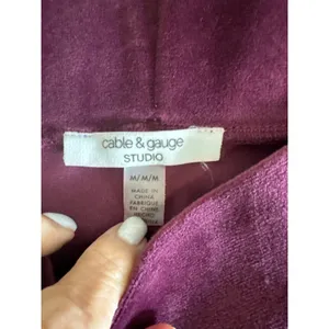 Cable & Gauge Studio Purple Velour Tracksuit Set Zip Hoodie Joggers Womens Med thumbnail 9