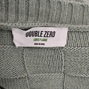 Double Zero Sage Basketweave Cropped Oversized Crewneck Sweater Size Large thumbnail 6