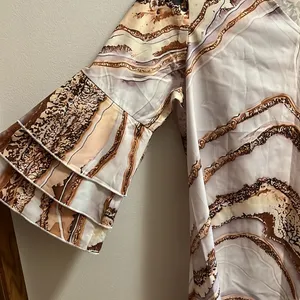 White & Gold Marble print dress NWOT thumbnail 5