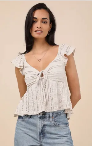 Lulus Ruffle Top thumbnail 1