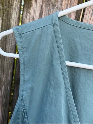EUC XCVI WEARABLES Gibbon Tank Dress Bubble Hem Sleeveless V Neck Green Large thumbnail 4