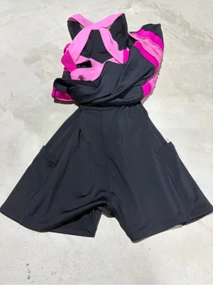 Beach riot Black and Pink Colorblock Tank Dress tennis built in shorts medium thumbnail 8