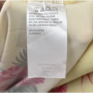 IMAN Maxi Dress Size Medium Petite Yellow Tropical Floral Summer Vacation Resort thumbnail 8