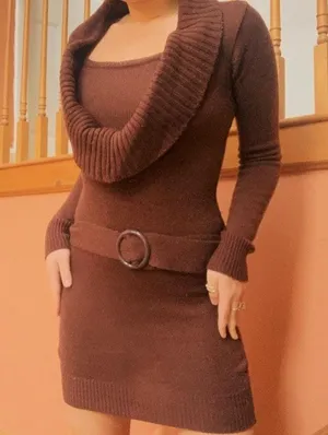 Y2K Brown Sweater Dress thumbnail 2