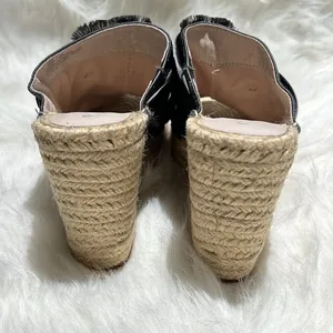 Kenneth Cole Gunmetal Grey Satin Espadrilles Wedge‎ Sandals Size 7.5M. B83 thumbnail 6
