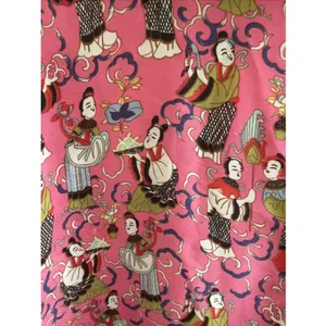 Josie Natori Sleepshirt Gown Sz S Oriental Geisha Pink‎ Figural FLAW READ thumbnail 2