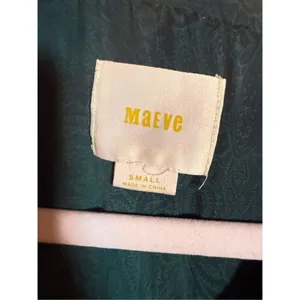 Anthropologie Maeve Almeria Emerald Green Paisley‎ Blouse Sz Small thumbnail 5