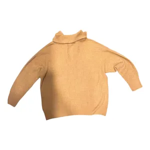 Aerie CozyUp Waffle Knit Quarter Zip Sweater Cappuccino Brown Medium Oversized thumbnail 4