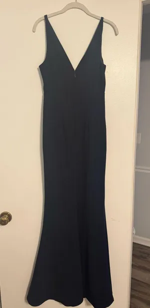 Lulu's Navy Blue V-Neck Maxi Gown thumbnail 2