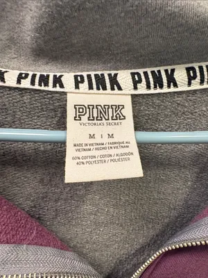 Victoria's Secret PINK Gray & Berry Crew Pullover thumbnail 2