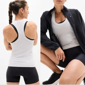 ATHLETA Momentum Seamless Tank in White Mini Stripe Sz. Small thumbnail 2