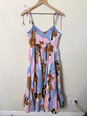 Anthropologie Hutch Arielle Maxi Dress in Peri Floral Geo Pastel Womens Size‎ 6 thumbnail 12