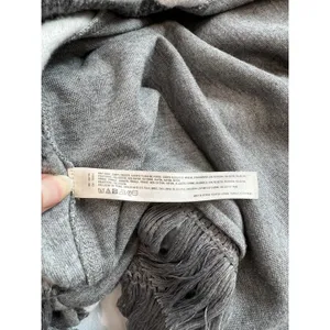Saturday/Sunday Anthropologie‎ Cardigan Sweater XS Gray White Elise Open Fringe thumbnail 8