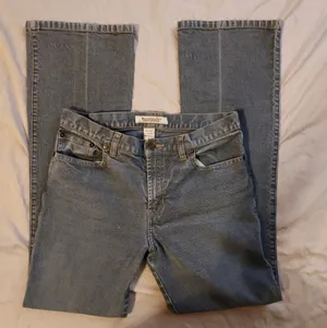 Abercrombie & Fitch light gray Boot Cut Jeans Sz 8 boho festival grunge rock EUC thumbnail 2