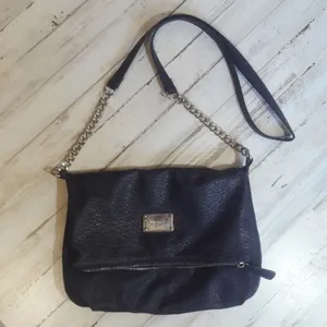 Nine West Dark Purple Leather Clutch Purse Clasp Bag Handbag thumbnail 1