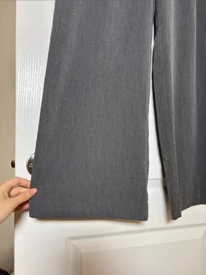 Djerf Avenue Favorite Pants High Rise Wide Leg Pleated Trouser Grey Size XL thumbnail 4