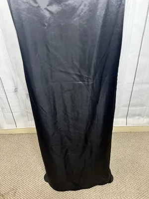 Vince Camuto Black Satin Slip Maxi Dress Sz L V-Neck Strappy Sleeveless thumbnail 9