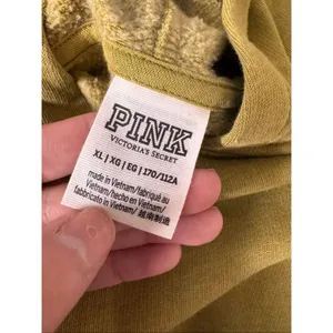 PINK Victoria’s Secret Olive Mustard Green Oversized Hoodie Women’s XL thumbnail 8