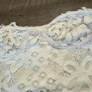 Free People White Lace Adella Corset Strapless Bralette Top thumbnail 2
