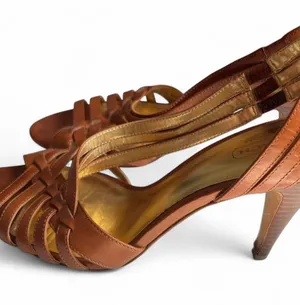 Coach Strappy Brendy Heels in Tan Size 8 thumbnail 2